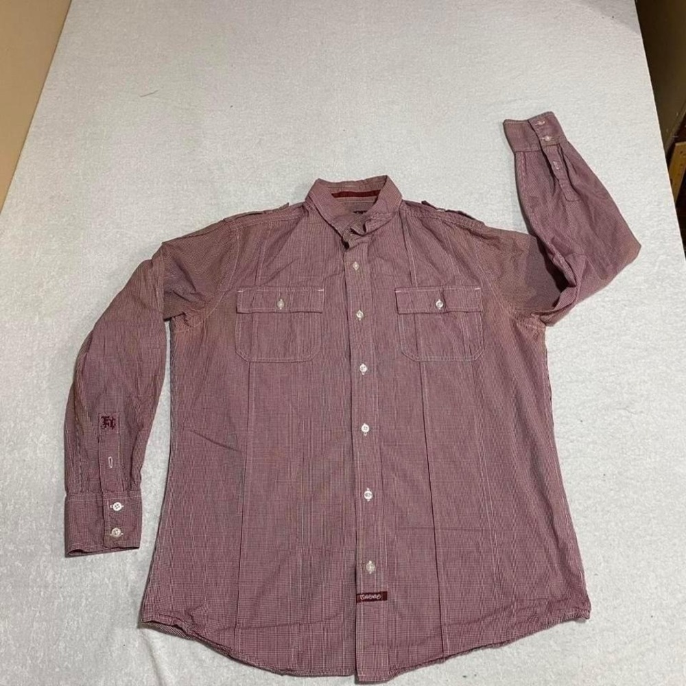 Ecko unitd Red gingham button up shirt size Men Medium. SKU643 #gingham